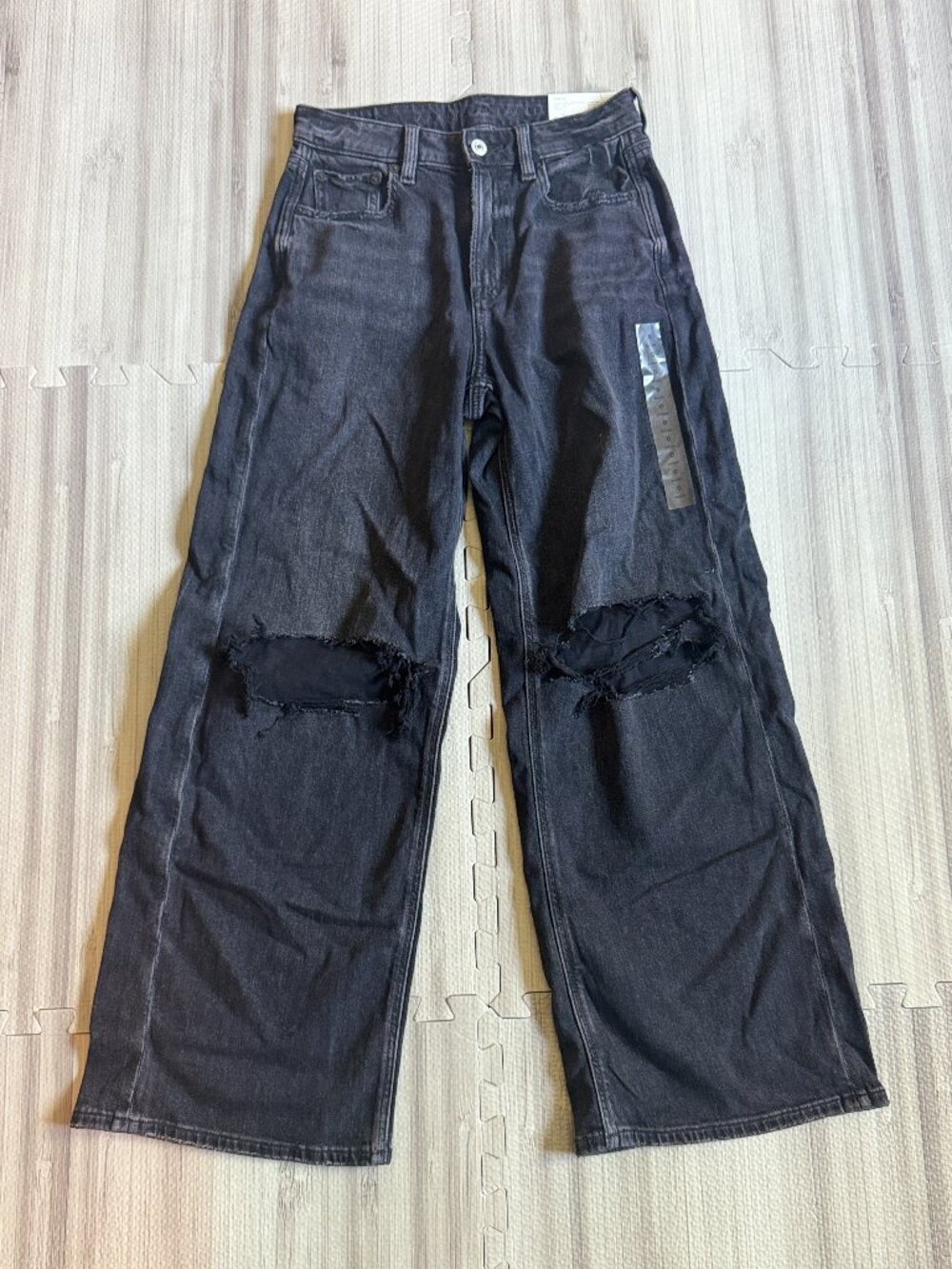 NWT American Eagle Dreamy Drape Stretch Super High-Waisted Baggy Wide Leg Jeans